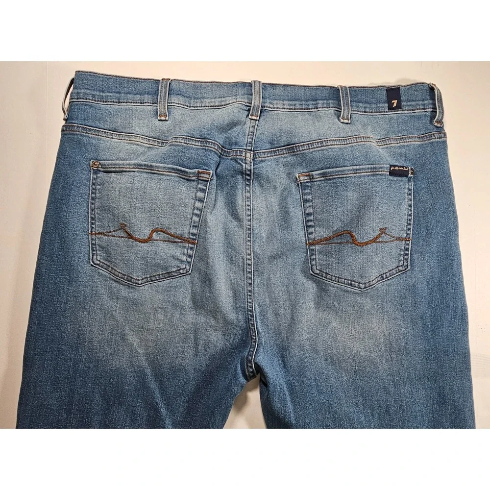 7 for all mankind Men's Sz 46 The Straight DXL Pacific Blue Jeans - Picture 3 of 14